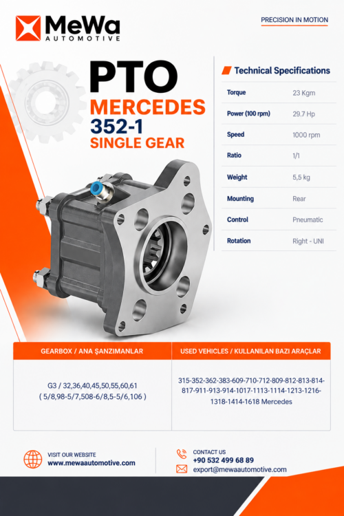 PTO MERCEDES 352-1 SINGLE GEAR