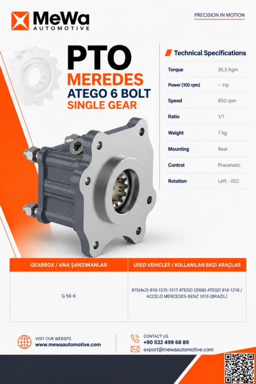 PTO MERCEDES ATEGO 6-1 SINGLE GEAR