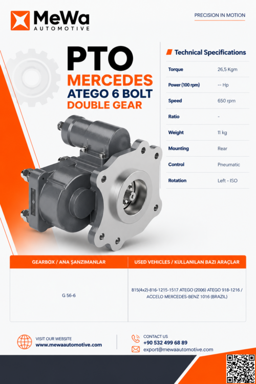 PTO MERCEDES ATEGO 6-2 DOUBLE GEAR